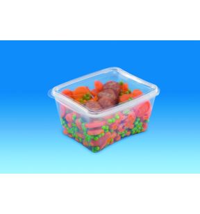 Boîte avec couvercle rectangulaire transparent 15,8x13x5,5 cm 90 cl Prestipack Alphaform (30 pièces)