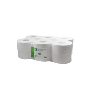 Bobine papier hygiénique blanc ouate de cellulose Ø 19 cm 160 m Softclean (12 pièces)