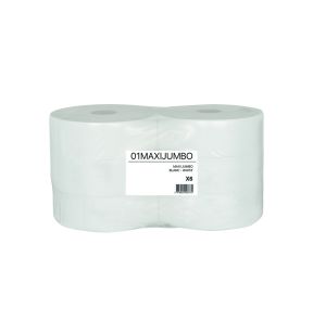 Bobine papier hygiénique blanc ouate de cellulose Ø 25,5 cm (6 pièces)