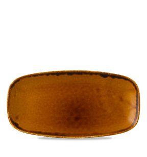 Assiette plate rectangulaire marron porcelaine vitrifiée 29,8x15,3 cm Harvest Dudson