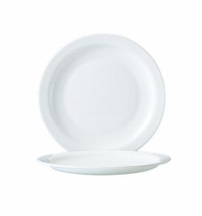 Assiette plate rond blanc verre opal Ø 19,5 cm Hoteliere Arcoroc