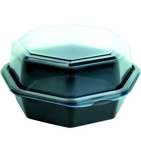 Boîte octogonal noir 16x16x8 cm 58 cl Octaview Duni (35 pièces)