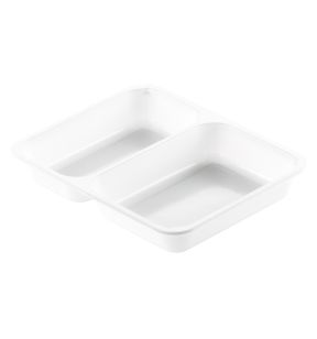 Barquette à 2 compartiments rectangulaire blanc 22,5x17,5x3,5 cm 88,5 cl Duni (250 pièces)