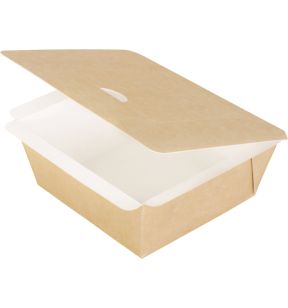 Boîte avec couvercle fenêtre rectangulaire marron 11,5x11,5 cm 55 cl Duni (250 pièces)