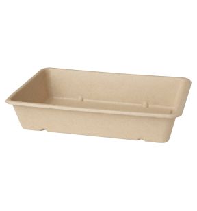 Boîte rectangulaire marron 23x15,5x4,6 cm 120 cl Bagasse Duni (40 pièces)