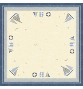 Nappe bleu non tissé 84x84 cm Dunisilk Duni (20 pièces)