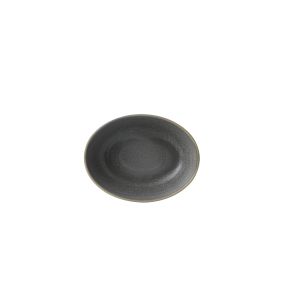 Assiette creuse ovale gris porcelaine 21,6x16,4 cm Evo Dudson