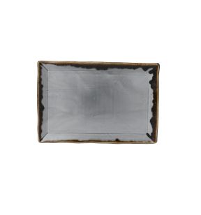 Assiette plate rectangulaire gris porcelaine vitrifiée 34,5x23,3 cm Harvest Dudson