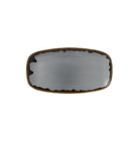 Assiette plate rectangulaire gris porcelaine vitrifiée 35,5x18,9 cm Harvest Dudson
