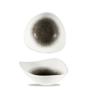 Bol triangulaire noir porcelaine vitrifiée 18,5 cm Raku Churchill