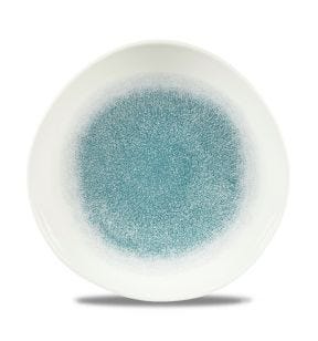 Assiette plate rond bleu porcelaine vitrifiée Ø 26,4 cm Raku Churchill