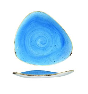 Assiette plate triangulaire Cornflower porcelaine vitrifiée Ø 26,5 cm Stonecast Churchill