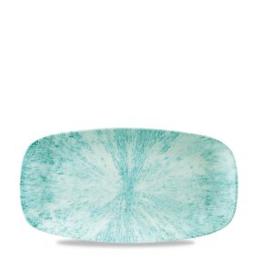 Assiette plate rectangulaire bleu porcelaine vitrifiée 29,8x15,3 cm Stone Churchill