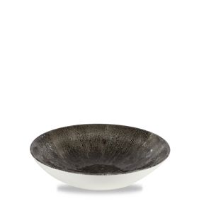 Assiette coupe creuse rond noir porcelaine vitrifiée Ø 24,8 cm Stone Churchill