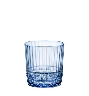 Lage beker blauw glas 30 cl America 20s Bormioli Rocco