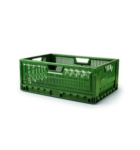 Opvouwbare bak Zonder deksel groen plastic xx23.5 47 L geperforeerde bodem geperforeerde wanden Gilac