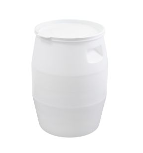 Vat met deksel With cover wit plastic Ø 33.8 54 50 L vaste bodem volle wanden Gilac