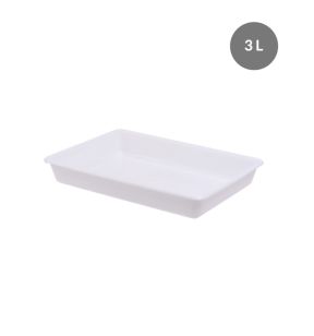 Bak voor vervoer Zonder deksel wit plastic xx7 3 L vaste bodem volle wanden Gilac