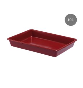 Bak voor vervoer Zonder deksel bordeauxrood plastic x38.5 10 L vaste bodem volle wanden Gilac
