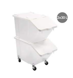Ingrediëntenbak op wieltjes plastic doorzichtig xx69 With cover Gilac (2 eenheden)