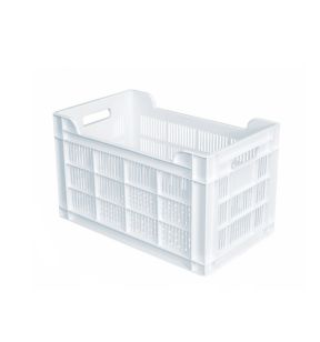 Open box Zonder deksel wit plastic xx30 32 L geperforeerde bodem geperforeerde wanden Gilac