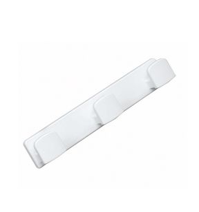 Patère triple rectangulaire blanc plastique Gilac