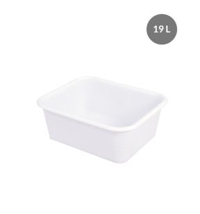 Diepe bak Zonder deksel wit plastic xx17 19 L vaste bodem volle wanden Gilac