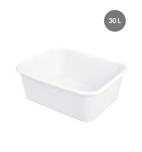 Diepe bak Zonder deksel wit plastic xx20 30 L vaste bodem volle wanden Gilac