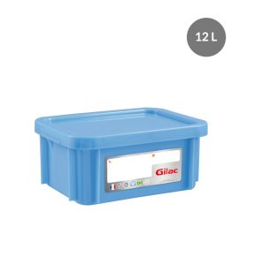 Bak With cover blauw plastic xx18 12 L vaste bodem volle wanden Gilac