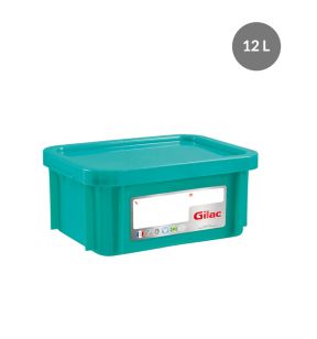 Bak With cover groen plastic xx18 12 L vaste bodem volle wanden Gilac