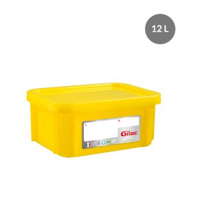 Bak With cover geel plastic xx18 12 L vaste bodem volle wanden Gilac