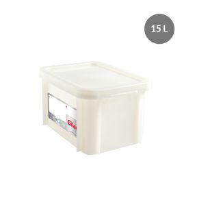 Bak With cover wit plastic xx23.5 15 L vaste bodem volle wanden Gilac