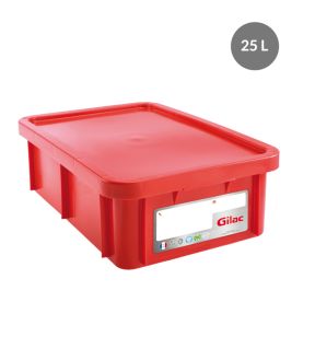 Bak With cover rood plastic xx19 25 L vaste bodem volle wanden Gilac