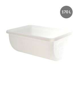 Kuip Zonder deksel wit plastic xx41.1 170 L vaste bodem volle wanden Gilac