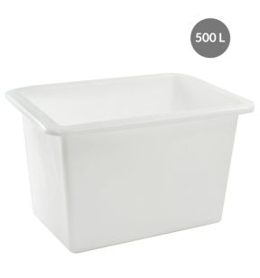 Diepe bak Zonder deksel wit plastic xx86 500 L vaste bodem volle wanden Gilac