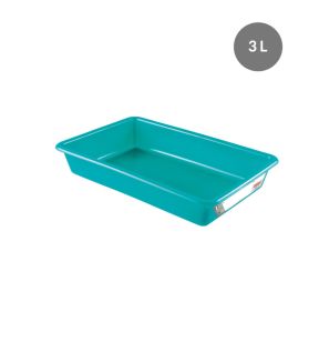Platte haccp bak Zonder deksel groen plastic xx7 3 L vaste bodem volle wanden Gilac