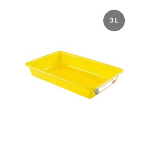 Platte haccp bak Zonder deksel geel plastic xx7 3 L vaste bodem volle wanden Gilac