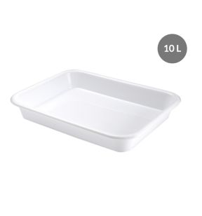 Verdeelbak Zonder deksel wit plastic xx8 10 L vaste bodem volle wanden Gilac
