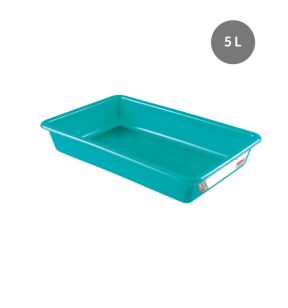 Platte haccp bak Zonder deksel groen plastic xx7.5 5 L vaste bodem volle wanden Gilac