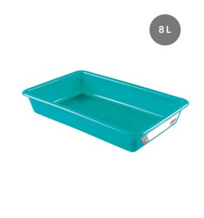 Platte haccp bak Zonder deksel groen plastic xx7.5 8 L vaste bodem volle wanden Gilac