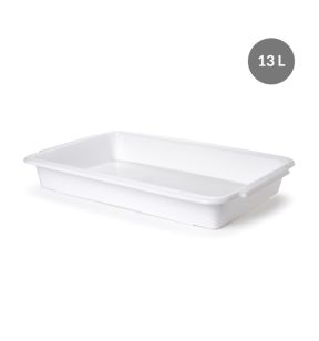 Verdeelbak Zonder deksel wit plastic xx8.2 13 L vaste bodem volle wanden Gilac