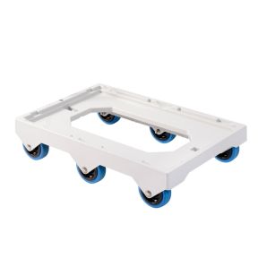 Sokkel 6 stille wielen roestvrij stalen as plastic xx13.5 250 kg plate_length 41.4 ABS Gilac
