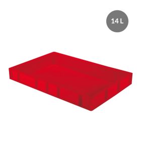 Deegbak Zonder deksel rood plastic xx8 14 L vaste bodem volle wanden Gilac
