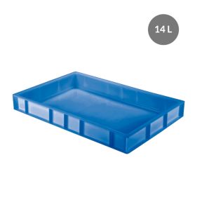 Deegbak Zonder deksel blauw plastic xx8 14 L vaste bodem volle wanden Gilac