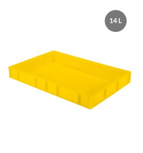 Deegbak Zonder deksel geel plastic xx8 14 L vaste bodem volle wanden Gilac