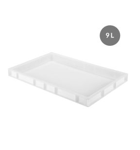 Deegbak Zonder deksel wit plastic xx5.5 9 L vaste bodem volle wanden Gilac