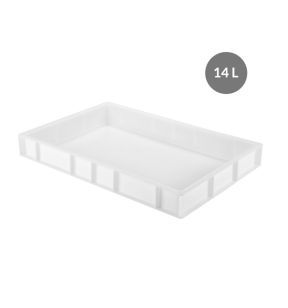 Deegbak Zonder deksel wit plastic xx8 14 L vaste bodem volle wanden Gilac
