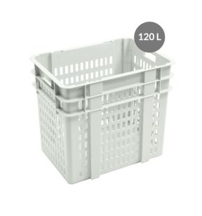 Broodmand Zonder deksel beige plastic xx55.5 120 L geperforeerde bodem geperforeerde wanden Gilac