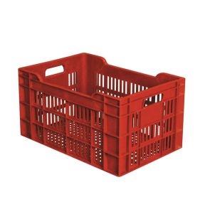 Open box Zonder deksel bordeauxrood plastic xx29 45 L geperforeerde bodem geperforeerde wanden Gilac