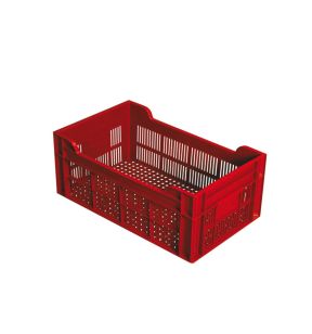 Open box Zonder deksel bordeauxrood plastic xx20 20 L geperforeerde bodem geperforeerde wanden Gilac